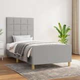 VidaXL Cadru de pat fără saltea, gri deschis, 100x200 cm, textil