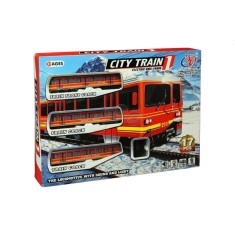Tren electric pe sina modulara, 17 piese, sunete si lumini, ABS