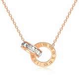 Cumpara ieftin colie din inox auriu model numere romane