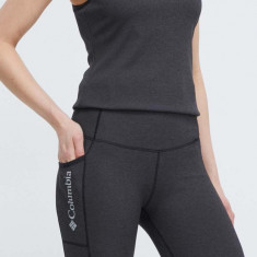 Columbia pantaloni scurți sport Move femei, culoarea gri, melanj, high waist 2075971