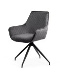 Scaun living si bucatarie BUC 0223, baza metalica, tapiterie catifea, rotativ, 100 kg