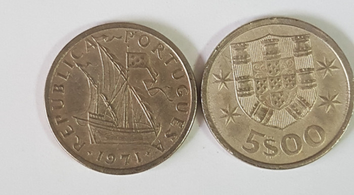 Portugalia 5 escudos 1971