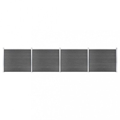 vidaXL Set panouri gard, 699x146 cm, negru, WPC foto