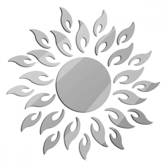 Set Oglinzi Design 3D SILVER SUN MyStyle&reg; - Oglinzi Decorative Acrilice Luxury Home 27 buc/set