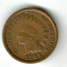 SUA STATELE UNITE ALE AMERICII 1 ONE CENT 1907 INDIAN HEAD STARE EXCELENTA