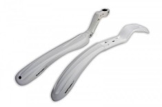 Set 2 aparatori roti biciclete, Simpla Raptor, SDE, din plastic, culoare alb Cod:B304