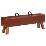 VidaXL Bancă Turnbock vintage cu m&acirc;nere, piele naturală de capră
