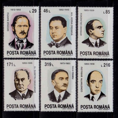 ✅ RO 1993 , LP 1325 ,&amp;quot;Aniversari-Comemorari-Personalitati &amp;quot; , serie , MNH foto