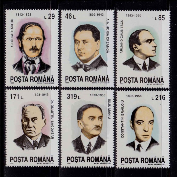 ✅ RO 1993 , LP 1325 ,&quot;Aniversari-Comemorari-Personalitati &quot; , serie , MNH
