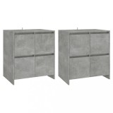 Cumpara ieftin Servante, 2 buc., gri beton, 70x41x75 cm, lemn prelucrat