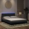 vidaXL Cadru de pat cu LED fără saltea, Hanko, gri &icirc;nchis, 160x200 cm, catifea 3213788