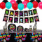 Set farfurii, pahare, servetele, tacamuri, paie, baloane pentru 16 persoane, decoratiuni petrecere adulti inapoi in anii &#039;80, 137 piese