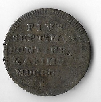 Moneda 1/2 baiocco 1802 - Vatican foto