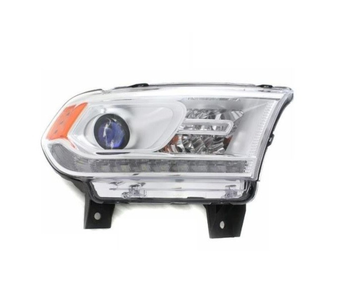 Far DODGE DURANGO, 2014-2015, Taiwan, fata, partea dreapta, cu &amp;#39;lumina de zi&amp;#39; tip LED; Tip=USA;tip bec HiR2+PY27/7W; manual; argintiu; Omolog