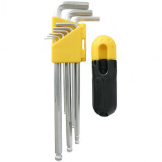Set de chei Strend Pro HK7007, 9 buc, Hex, Cr-V, soclu, cheie Allen cu bilă
