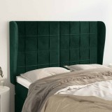vidaXL Tăblie pat cu aripioare verde &icirc;nchis 147x23x118/128 cm catifea 3118007