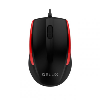 MOUSE DELUX, PC sau NB, cu fir, USB, optic, 1000 dpi, butoane/scroll 3/1, , foto