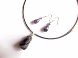 set colier si cercei cu ametist cu marcasite 41592