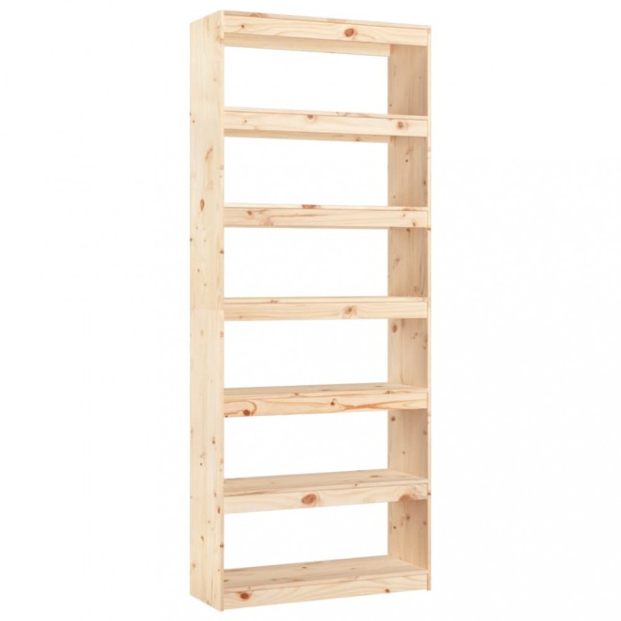 Biblioteca/Separator camera, 80x30x199,5 cm lemn masiv pin