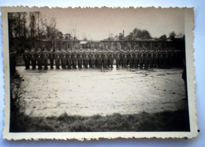 P044 FOTOGRAFIE RAZBOI WWII MILITARI TRUPE RAD REICHSARBEITSDIENST 8,6/6cm foto