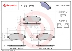 BREMBO P 28 045 PRIME LINE set placute frana,frana disc