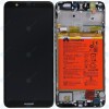 Huawei P smart (FIG-L31) Capac frontal al modulului de afișare + LCD + digitizer + baterie neagră 02351SVK 02351SVD 02351SVJ