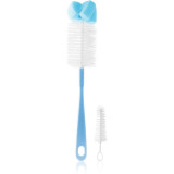 BabyOno Take Care Brush for Bottles and Teats with Mini Brush &amp; Sponge Tip perie de curățare Blue 2 buc