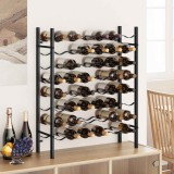 VidaXL Suport sticle de vin pentru 48 de sticle, negru, metal 289563