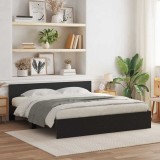 VidaXL Cadru de Pat Stejar Negru 180 x 200 cm Lemn compozit