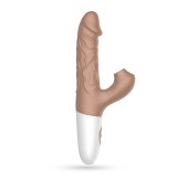 Vibrator Rabbit Crushious El Matador, Functii de Impingere, Suctiune, Vibratii, Silicon, USB, Maro, 22.5 cm