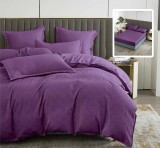 Cumpara ieftin Lenjerie pat dublu,bumbac finet,6 piese,cearceaf cu elastic 160 180x200cm, cearceaf pilota 200x230cm, 2 fete de perna 50x70, 2 fete de perna 70x70,mov, Ralex Pucioasa