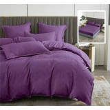 Lenjerie pat dublu,bumbac finet,6 piese,cearceaf cu elastic 160 180x200cm, cearceaf pilota 200x230cm, 2 fete de perna 50x70, 2 fete de perna 70x70,mov