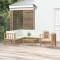 Gossi set mobilier de gradina cu perne alb crem, 7 piese, bambus