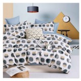 Lenjerie pat dublu,bumbac finet,6 piese,cearceaf normal 220x240cm, cearceaf pilota 200x220cm, 2 fete de perna 50x70, 2 fete de perna 70x70-A1058