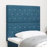 VidaXL Cap de Pat LED Albastru &Icirc;ntunecat 90 cm Catifea