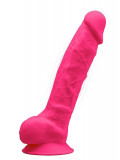 Vibrator Realist Silicon cu Memorie Dubla Densitate Roz 20 cm