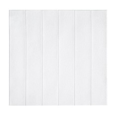 Set 10 placi tapet 3d, flippy, 70 x 70 cm, grosime 3 mm, din rasina, tip placi de lemn, suprafata acoperita 4.9 mp, alb