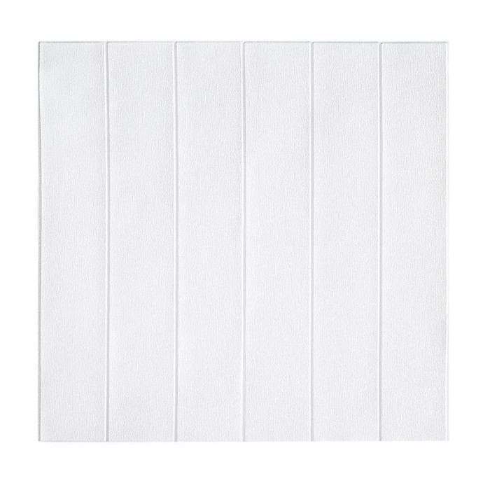 Set 10 placi tapet 3d, flippy, 70 x 70 cm, grosime 3 mm, din rasina, tip placi de lemn, suprafata acoperita 4.9 mp, alb