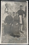 Fotografie tip Carte Postala, Grecia, grup de cinci persoane, perioada interbelica