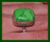 Inel Argint 925 cu Jasp Natural Caboson, Unicat, Inel Argint Masiv cu Piatra Verde, Bijuterii Argint cu Piatra Verde, Inele Unicat