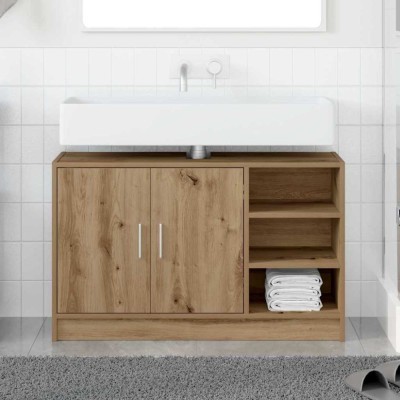 vidaXL Dulap pentru chiuvetă din stejar artizanal 90x29x55 cm lemn prelucrat foto