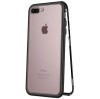 Husa iPhone 7 Plus Magnetica 360&deg; Metalica Neagra, Carcasa Protectie Socuri