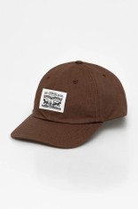 Levi&#039;s șapcă de baseball din bumbac culoarea maro, cu imprimeu, 000A9-0010