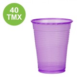 Pahare Plastic, Set 40 Bucăți, Capacitate 200ml, Culoare Mov, Oem