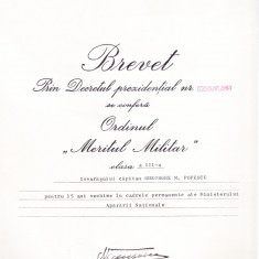 AMS# - BREVET MERITUL MILITAR CL. III, 1983