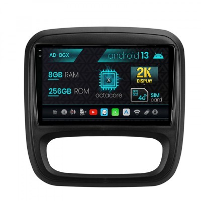 Navigatie Opel Vivaro Renault Trafic Fiat Talento (2014-2017), Android 13, X-Octacore 8GB RAM + 256GB ROM, 9.5 Inch - AD-BGX9008+AD-BGRKIT389 foto