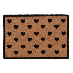 Covoras intrare casa natur negru Hearts 40x60x1.5 cm
