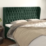 VidaXL Tăblie pat cu aripioare verde &icirc;nchis 203x23x118/128cm catifea 3118361