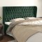 vidaXL Tăblie pat cu aripioare verde &icirc;nchis 203x23x118/128cm catifea 3118361