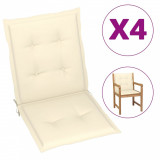 Perne scaun de grădină, 4 buc., crem, 100x50x3 cm, vidaXL